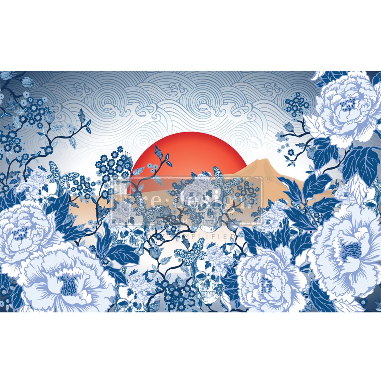 Redesign Decoupage Décor Tissue Paper - CECE Skull Chinoiserie - 1 sheet, 19"x30"